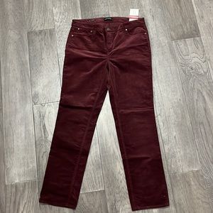 NWT Dark Burgundy Talbots Corduroy Pants Jeans - 12